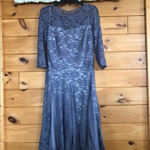 Sangria slate gray lace dress Dillards